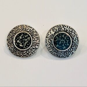 💐5/25 clip on classic round cheetah print silver